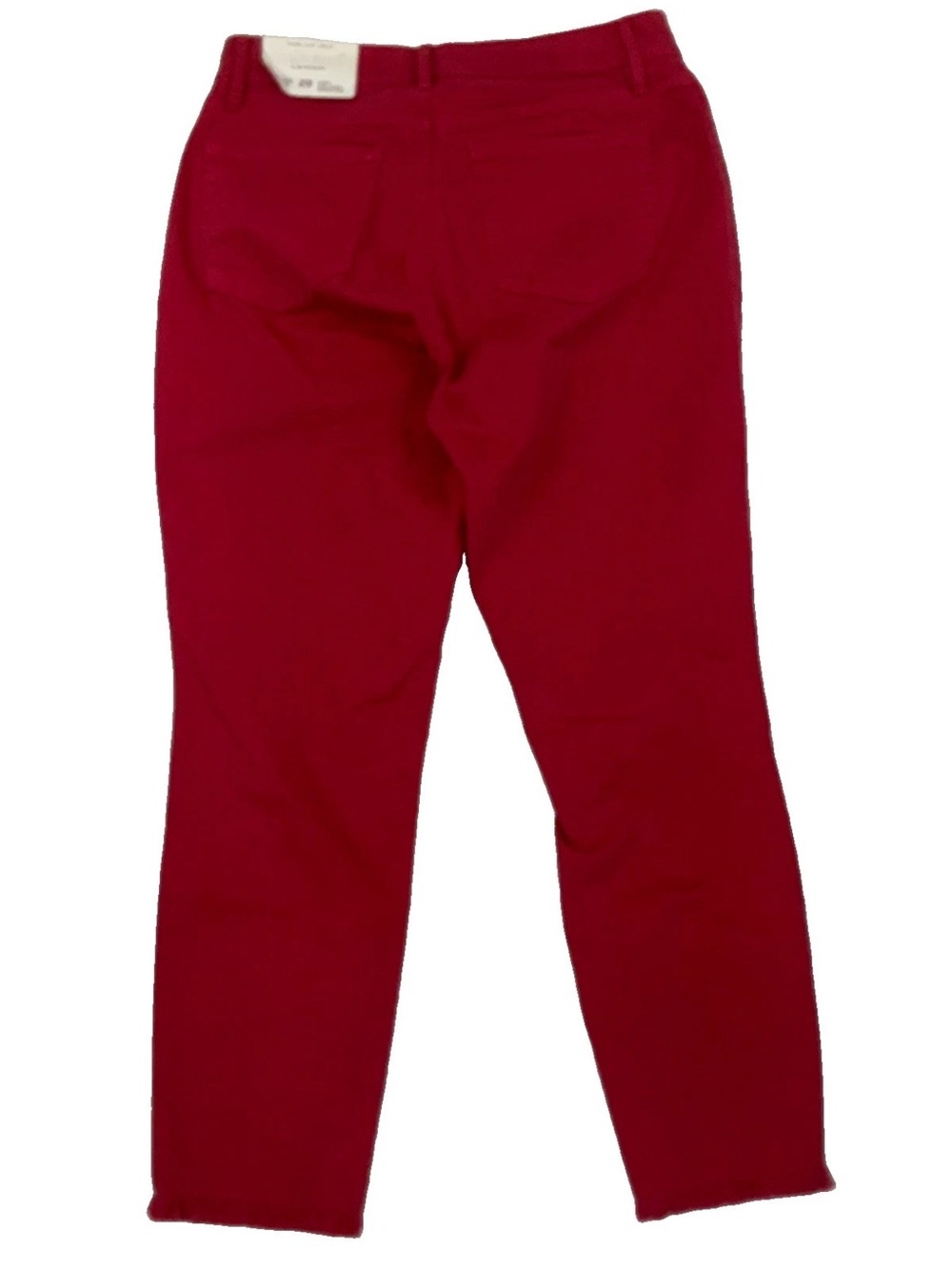 Loft Curvy High Waist Skinny Crop Jeans Burgundy Women’s 8 Preppy Raw Hem New